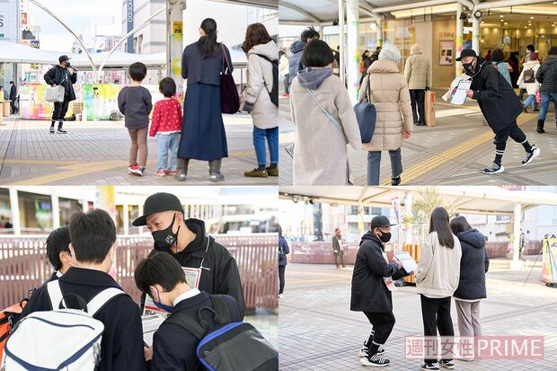 演説後、自ら署名用紙を手に人々に声をかけていた加藤さん。中学生や高校生も足を止め、署名に応じていた　撮影／伊藤和幸