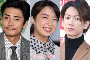 (左から)毎熊克哉、上白石萌音、佐藤健