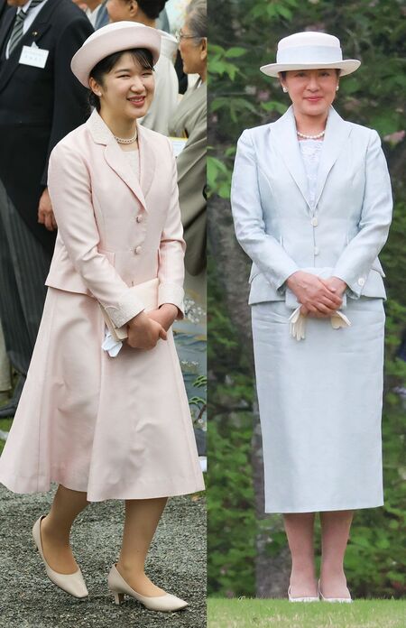 2024年4月の園遊会での雅子さまと愛子さま