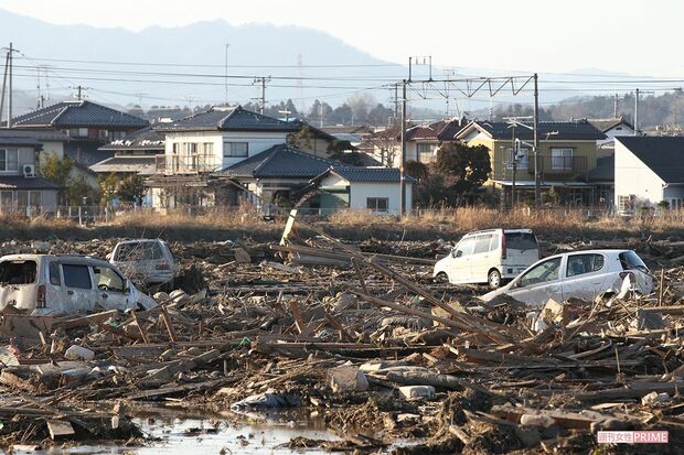 波に飲まれて、町がそっくりそのままなくなってしまった（2011年3月12日）