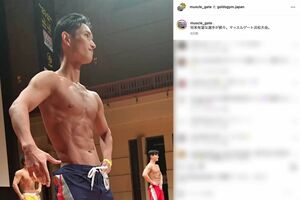 ゴールドジム主催のボディコンテスト『マッスルゲート浜松大会』（静岡）に出場した元AmBitiousの吉川太郎（大会公式インスタグラムより）