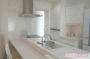 調理器具や調味料などはすべて収納。出しているのは洗剤とスポンジのみ