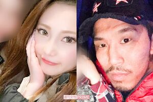 キャバクラでの朱音さん（店のブログより）吉直容疑者（フェイスブックより）