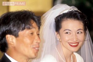 堺正章と岡田美里の結婚会見（1989年）
