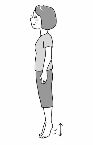 (2)かかとの上げ下げ(イラスト/赤松かおり)