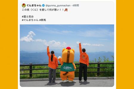 特定政党を支持していると誤解されたぐんまちゃん公式Xでの投稿(現在は削除されている)