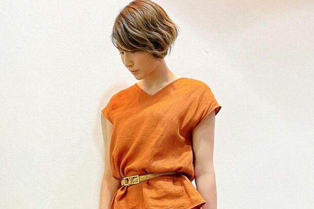 テレビの収録でも桐山照史のメンバーカラーのオレンジ色をよく着用しているという狩野舞子（本人インスタグラムより）