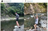 長尾謙杜と原田葵の“川”投稿比較、似ている場所に見える（それぞれ本人インスタグラムより）