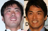 上原浩治（左）と長嶋一茂