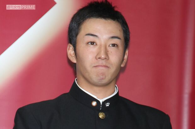 2010年11月、早稲田大学でドラフト指名を待つ斎藤佑樹選手