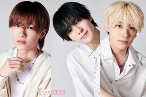 7m!n（写真左から日之出莉玖、宇佐美健土、白金倫太郎）　撮影／山田智絵