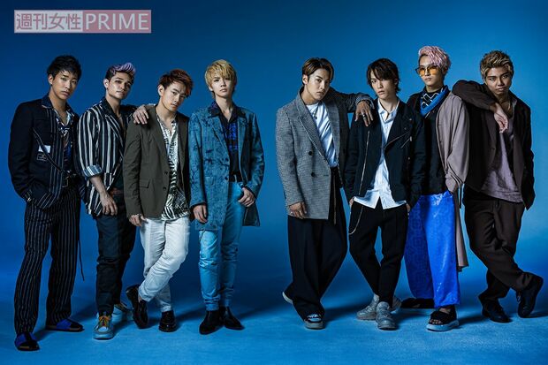 （左から）陣、与那嶺瑠唯、浦川翔平、吉野北人、RIKU、藤原樹、鈴木昂秀、武知海青　撮影／廣瀬靖士