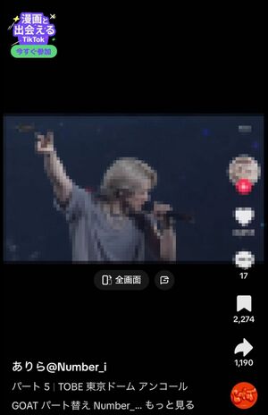SNSで無断転載されている動画（TikTokより※無断転載のため画像を一部モザイク処理）