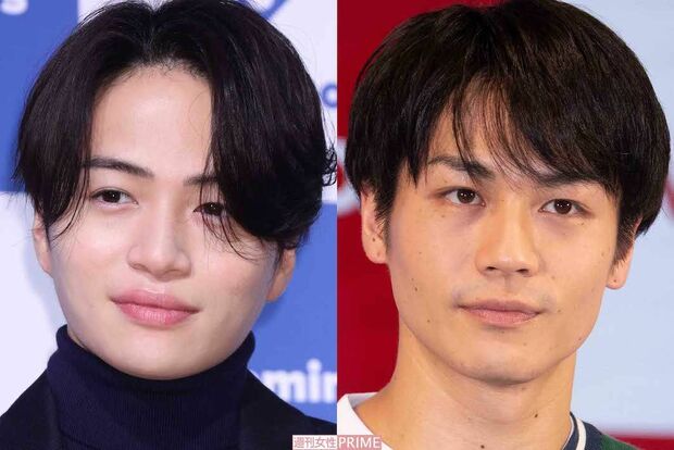 左からtimeleszの菊池風磨、TravisJapanの松田元太