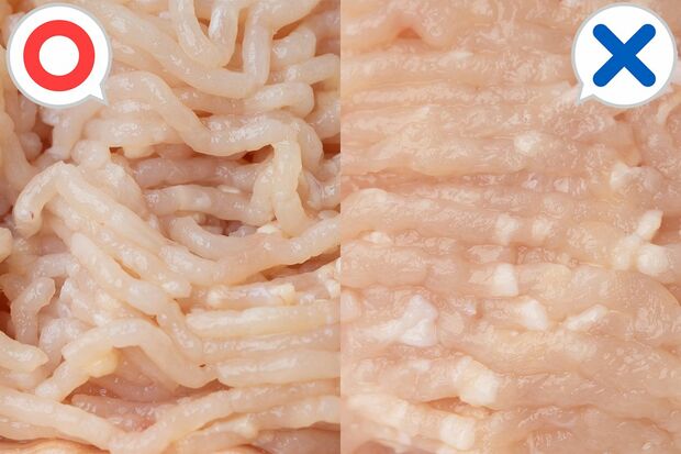 チェックポイント2　精肉コーナー「鶏ひき肉がベチャっとしていたらNG」