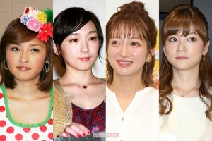 モーニング娘。4期メンバー　左から石川梨華、加護亜依、辻希美、吉澤ひとみ