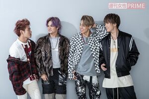 左から、浦川翔平(21)、与那嶺瑠唯(23)、RIKU(24)、藤原樹(20)　撮影／廣瀬靖士