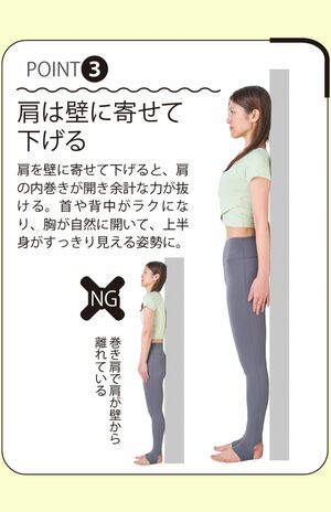 POINT（3）「肩は壁に寄せて下げる」