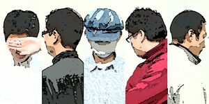 （左から）●衛（32歳）趣味は読書、映画鑑賞。音楽フェスに行くのも好き。結婚式場で働いている。「結婚したら幸せだよね、って話をしたい」●雄一（36歳）彼女いない歴は６年で、現在募集中。仕事は物流関係。「カーディガンが似合う、清楚系がいい」●洋（39歳）野球、プロレス観戦好き。趣味で男だけのロックバンドもやっている。仕事は物流関係。「女性からどんどんLINEしてきて！」●正和（34歳）野球、サッカー観戦、久保田利伸のようなブラック系音楽が好き。仕事は通信関係。「誠実でいたはずが、つまらない人認定に」●崇之（41歳）趣味はドライブ。年齢的にもそろそろ結婚したいと思っている。自営業。「草食男子は、温かい家庭を築けます！」