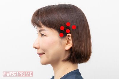 【STEP1】(4)親指の位置を写真の5か所に置きかえて1か所につき10秒を同様に行う