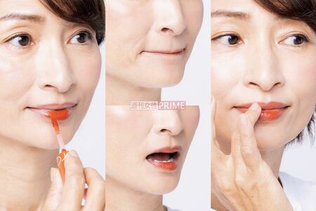 お悩み4「やせた唇にはあえてぼかしてティントを塗る」　撮影／矢島泰輔