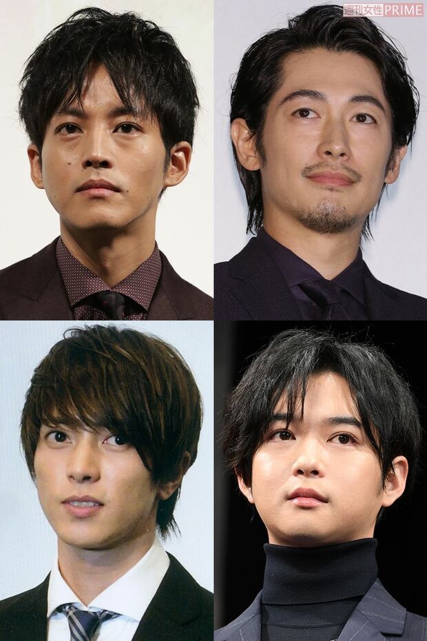 抱かれたい男ランキング10位・ディーン・フジオカ（写真右上）、4位・松坂桃李（左上）、3位・山下智久（左下）、癒されたい男9位・千葉雄大（右下）
