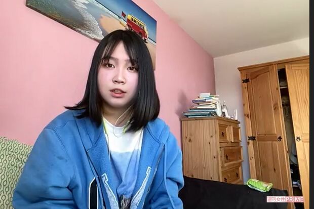 リモートで取材に答える海音さん。コロナ禍、自由に外に出られない日々が続いているという