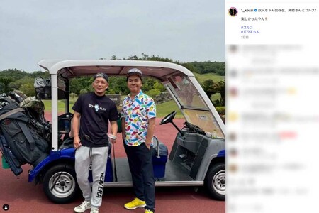 格闘家・皇治とゴルフを楽しんだという島田紳助(皇治のインスタグラムより)