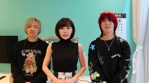 「デートは男がおごる」の意見について炎上し謝罪した深田えいみ。左はチバニャン、右はRepezen FoxxのDJまる（YouTubeより）