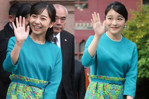 クスコを視察される佳子さま（写真／AFP/アフロ）と'17年6月にブータンを訪問した眞子さん（写真／AFP/アフロ）