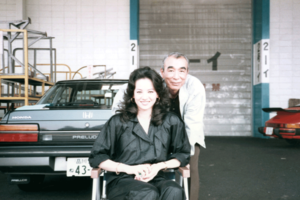 日活スタジオにて植木等さんと。2人とも名産『伊勢うどん』が大好きだった