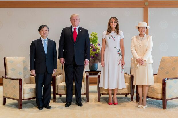2019年に来日した際は雅子さまとトランプ氏の妻・メラニア氏も会見に同席した（宮内庁提供写真）