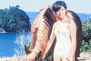 映画『エデンの海』撮影時の山口百恵さん（'76年3月）