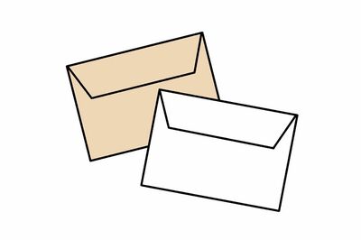 白い封筒や、美しい絵の額縁に入れて。※画像はイメージです