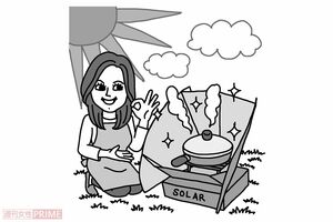 テク1：強い日差しでお米も炊けちゃう！（イラスト／幸内あけみ）