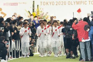 2021年3月、福島県から聖火リレーがスタート。サッカー“なでしこジャパン”の面々