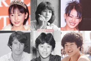 左上から時計回りに長澤まさみ、松田聖子、綾瀬はるか、田原俊彦、近藤真彦、草刈正雄