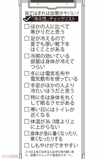 「冷え性」チェックリスト