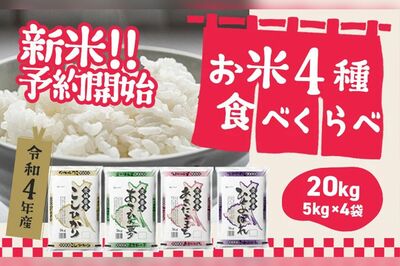 茨城県境町の返礼品、お米4種食べ比べ20kg（ふるさとチョイスのサイトより）