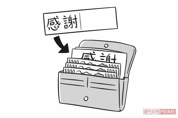 「感謝半紙」　イラスト／はやかわくにこ