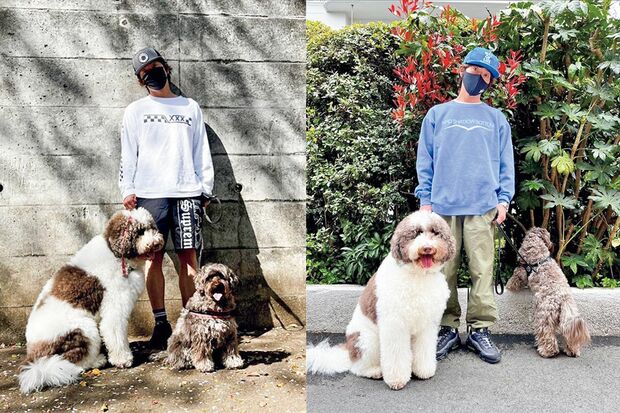 春の“さんさん”コーデ。ロンＴやトレーナーは＋キャップで少年のよう。ブルーもお似合い（木村拓哉のインスタグラムより）