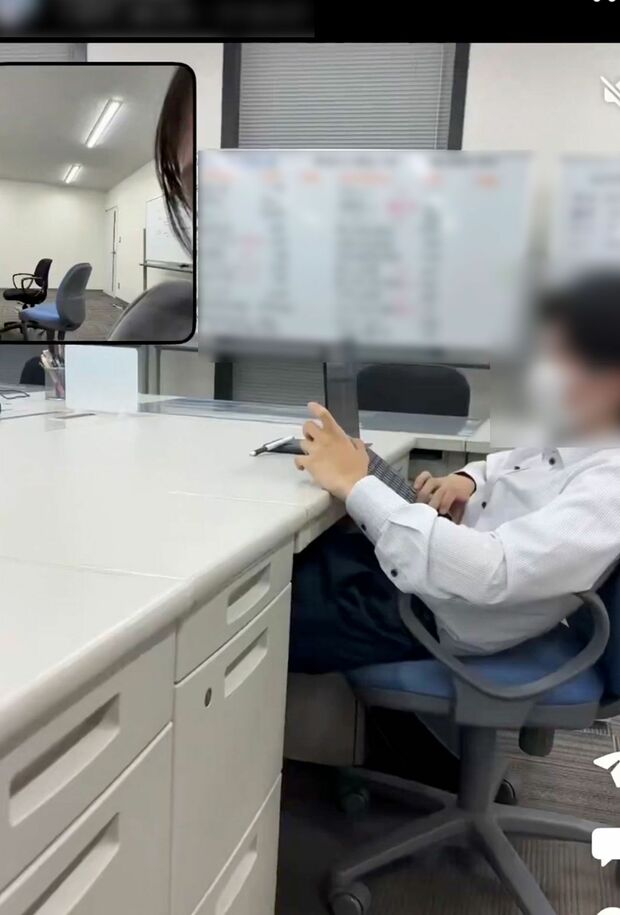 拡散されている西日本銀行シティ営業店執務室内を撮影した動画（Xより）