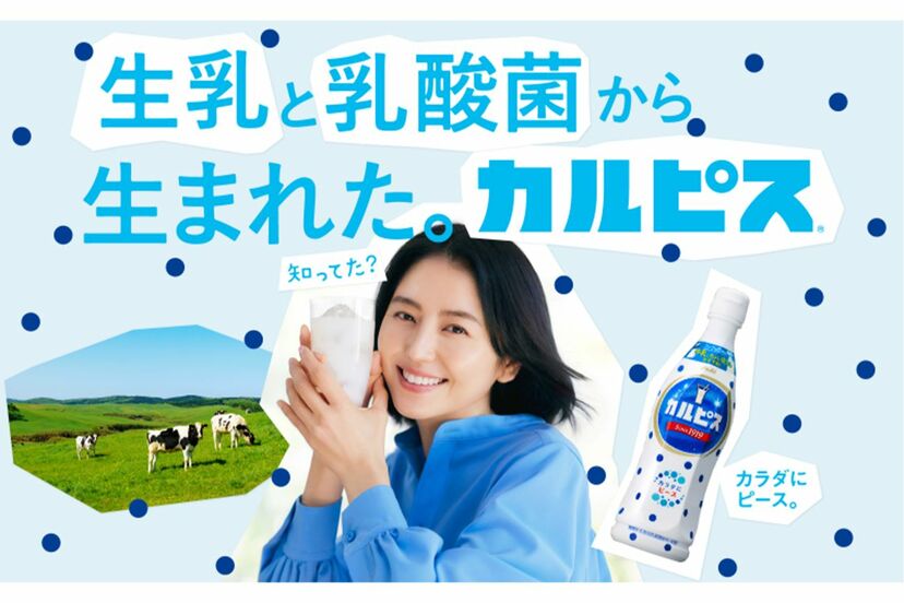 【長澤まさみ】アサヒ飲料 カルピス 販促ボード 非売品 画像・写真】《カルピス105周年》「初CMは長嶋茂雄」「幻の