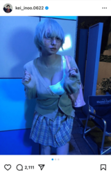 今年6月に投稿していた、6年前の巨乳コスプレ写真（公式インスタグラムより）