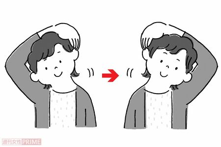 肩まわりストレッチ（イラスト／伊藤和人）