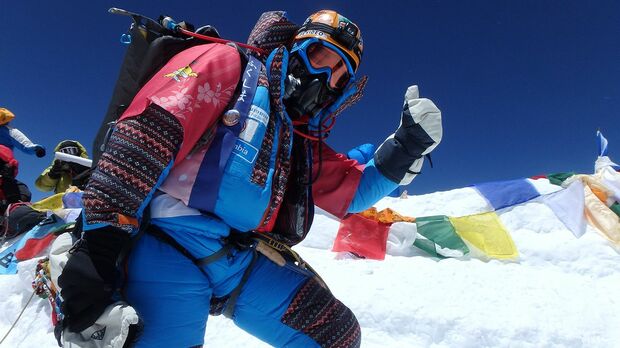 エベレスト山頂で