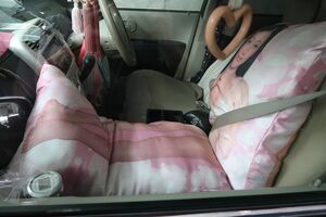 容疑者の車のなかには壇蜜のクッションが同乗者のように……