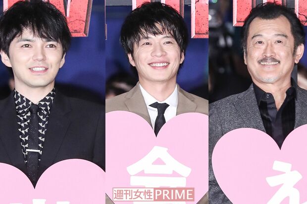 『おっさんずラブ』のメインキャスト、左から林遣都・田中圭・吉田鋼太郎　撮影／吉岡竜紀