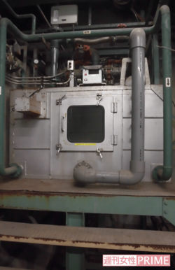 現在は使われていない殺処分機。窓から犬や猫が死んでいるか確認する