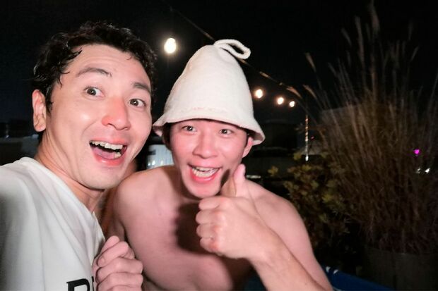 お世話になっている渡部をサウナ設定するマグ万平（マグ万平のTwitterより）